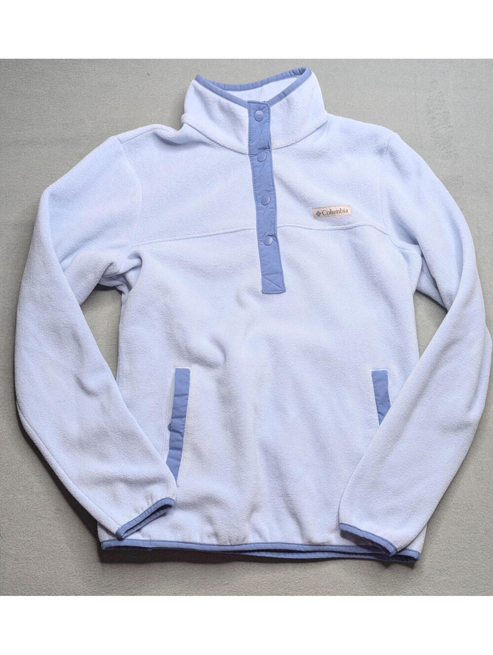 Columbia Jacket Womens Small Blue Fleece Half Snap Pullover Pockets Outdoor - Picture 1 of 9